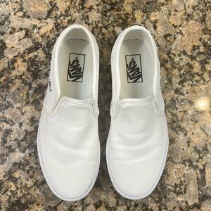 Women’s slip on Vans size 9 white
